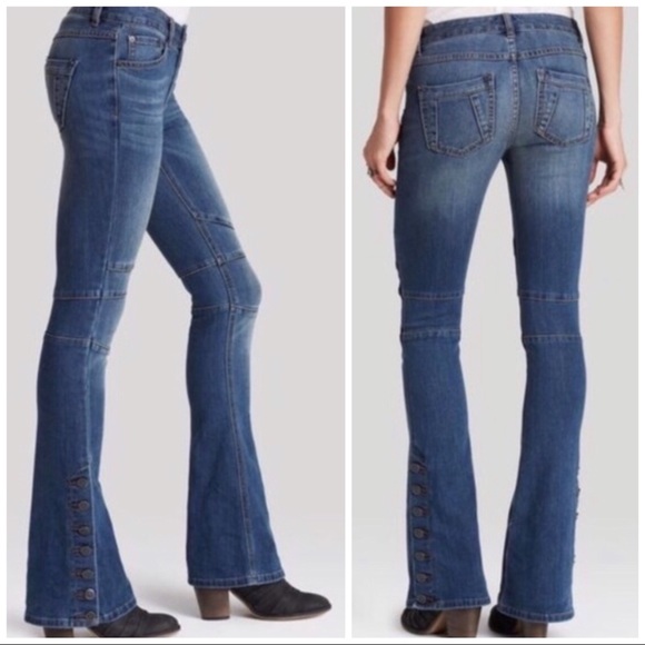 Free People Denim - Free People Skyler Seamed Skinny Flare Jeans, 27